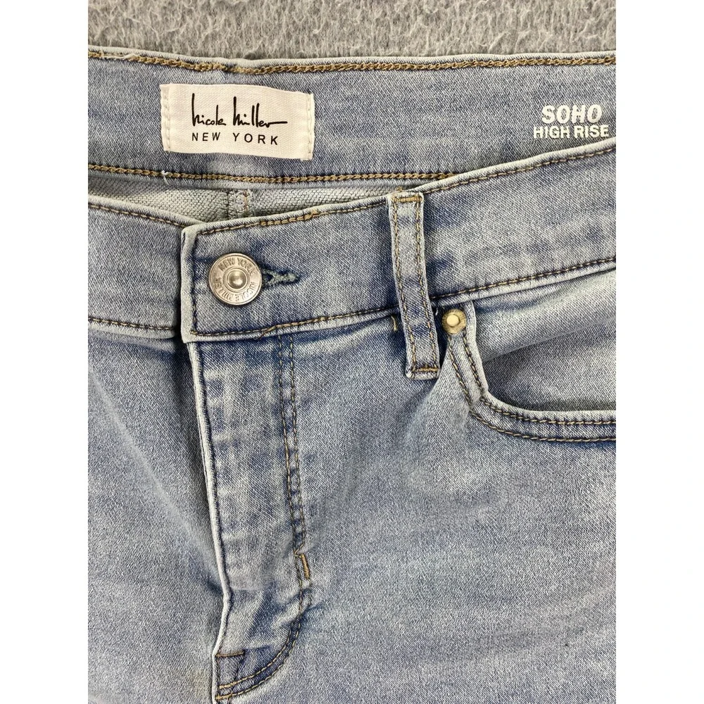 Nicole Miller Shorts Women's Size 10 Blue Light Wash SOHO High Rise Bermuda
